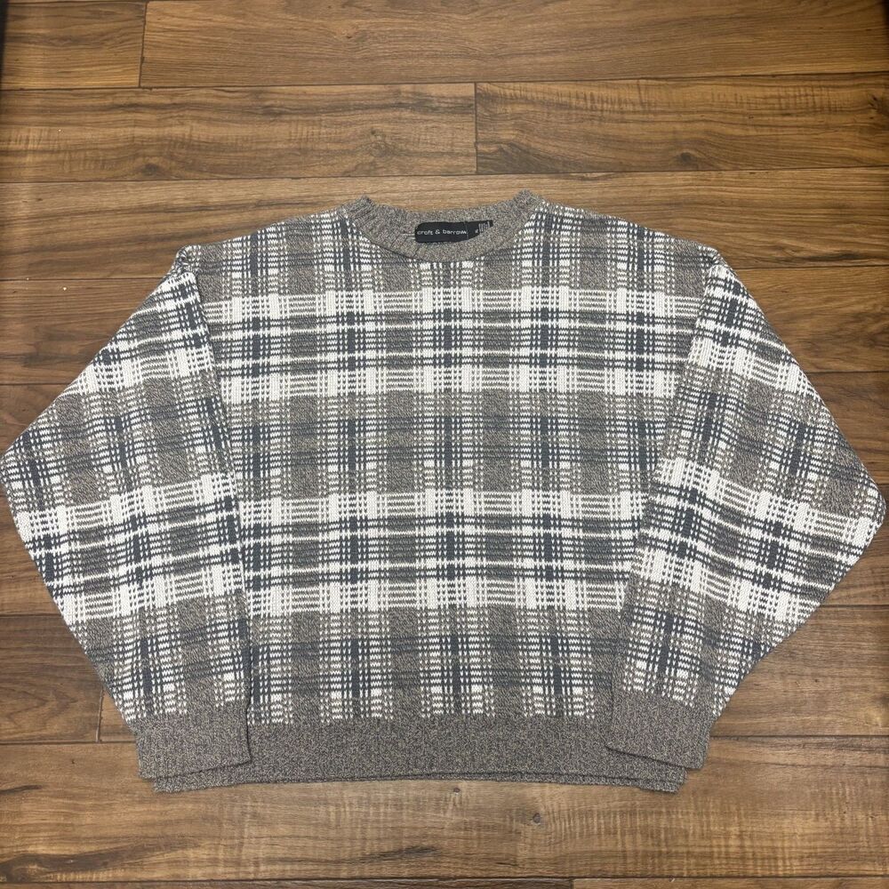 Vintage Croft and Barrow Geometric Stripped Grandpa Sweater Mens Size XL USA
